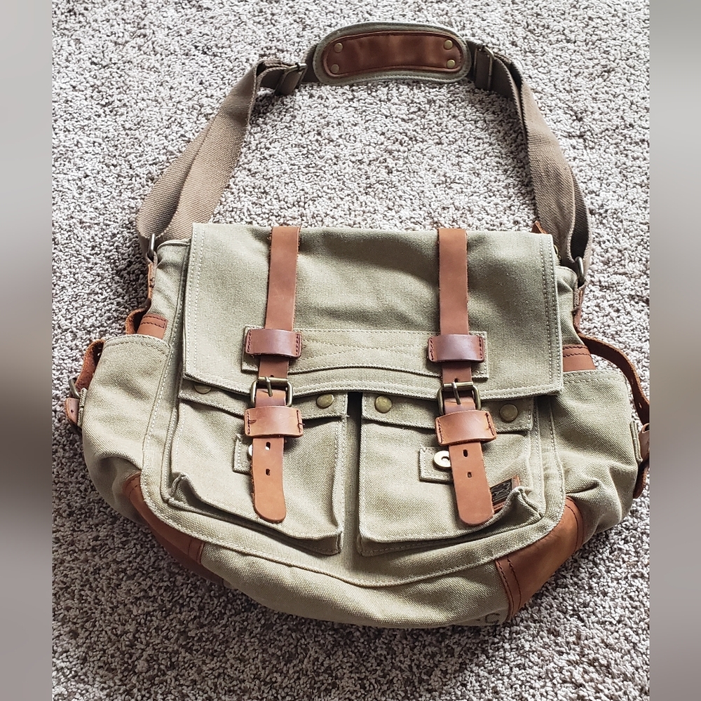 S.C.Cotton Messenger Shoulder Bag Canvas Sechunk - Picture 2 of 13